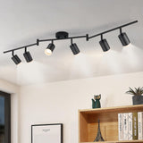 1 x RAW Customer Returns Gr4tec Adjustable Ceiling Spotlights 6 Lights, Modern GU10 LED, Black Interior, Chandelier for Bedroom Kitchen Living Room, Bulb Not Included - RRP €51.99