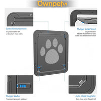 1 x RAW Customer Returns Ownpets dog flap, magnetic dog door with automatic lockable fly screen, pet flap black, for dogs and cats, interior dimensions 36x30.5x1.25, large - RRP €40.33