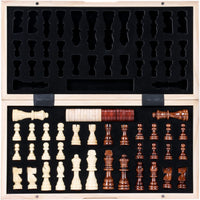 1 x RAW Customer Returns Syrace Chess Board Chess Set Wooden Folding Handmade Magnetic Large Chess Set for Children and Adults Good for Indoor Outdoor and Travel Magnetic - RRP €39.99