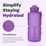 1 x RAW Customer Returns Hydracy Drinking Bottle with Straw and Time Marker - 2L Water Bottle - BPA-Free Drinking Bottle - Leak-Proof Sports Bottle - Condensation-Free for Sports and Outdoor - RRP €29.47