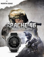 1 x RAW Customer Returns NORTH EDGE APACHE-46 Digital Sports Watch Men Military Compass Tactical Survival Watch Temperature Step Tracker Silicone , silicio - RRP €89.0