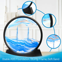 3 x Brand New Sand pictures for rotating table decoration, flowable dynamic sand painting, art picture sand scene in motion round glass 3D deep sea for adults children relaxation and decompression in the office orange  - RRP €27.18