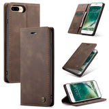 2 x Brand New Bigcousin Case for iPhone 8 Plus 7 Plus 6s Plus 6 Plus, Wallet Leather Flip Case, with Card Holder, Stand Function, Magnetic Closure - Coffee - RRP €27.98