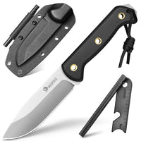 1 x RAW Customer Returns NedFoss SEAL outdoor knife, 11cm full tang survival knife with G10 handle, sharp bushcraft knife with Kydex sheath, hunting knife 42a compliant with fire steel - RRP €50.39