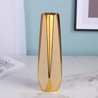 1 x RAW Customer Returns XIAOMAGG 30 cm Ceramic Vase Modern and Decorative Style - Ideal for Home, Weddings - Gold Plated Gold A Model Gold E  - RRP €29.0