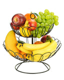 1 x RAW Customer Returns DUSENHO Fruit Etagere 2 Tier Fruit Bowl Fruit Basket for More Space on the Worktop Vegetable Basket Made of Metal Kitchen Decoration Fruit Bowls for Fruit and Vegetables - RRP €27.99