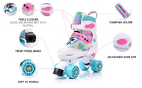 1 x RAW Customer Returns meteor retro roller skates disco roller skate like in the 80s youth roller shoes children quad skate 5 different color variations inline skates adjustable size of the shoe - RRP €45.37