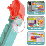 1 x RAW Customer Returns Bath toy, bathtub toy for children aged 3 4 5 6 years, DIY marble run bathtub toy with suction cups, construction puzzle marble run bathtub water toy bathing fun gift girl boy 44 pieces  - RRP €24.99