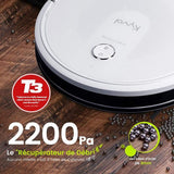 1 x RAW Customer Returns m MU Robot Vacuum Cleaner, Intelligent Gyroptic Navigation, 2,200Pa Suction Power, 3200mAh Battery, 3 Cleaning Modes, App Control, Italian Version - RRP €131.09