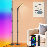 1 x RAW Customer Returns Fortand LED floor lamp living room, RGBW corner lamp dimmable floor lamp with remote control and APP, 360 rotatable removable, 16 million colors, music sync, DIY mode modern floor lamp for bedroom - RRP €50.41