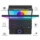 1 x RAW Customer Returns For iPad 10th Generation Case with Keyboard 10.9 , 2022 - 3-Zone 7 Colors Backlit Detachable Trackpad Tablet Cover - iPad 10th 10.9 Inch QWERTY Layout Touchpad with Pen Holder - RRP €45.37