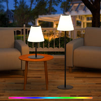 1 x RAW Customer Returns Postlucky Solar Floor Lamp Outdoor Floor Lamp Dimmable Warm White and RGB Battery Floor Lamp Wireless 2-in-1 Solar Charging USB Charging LED Floor Lamp Outdoor IP44 for Garden Terrace Patio Balcony Gray  - RRP €36.71