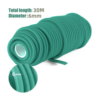 9 x Brand New 6mm 30M, Green Elastic Safety Rope Bungee Straps Cargo Nets for Securing Items DIY Project - RRP €215.91