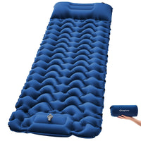 1 x RAW Customer Returns KingCamp Camping Sleeping Mat Self-Inflating with Foot Pump, Air Mattress 1 Person with Integrated Pillow Outdoor Ultralight Camping Mattress Small Pack Size, for Beach, Hiking, Trekking, Tent - RRP €34.95