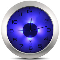 1 x RAW Customer Returns FISHTEC - Illuminated wall clock, radio controlled, 4 blue LEDs, twilight sensor, 3 lighting modes permanent off or automatic, 30 cm cm - decoration, office, kitchen - RRP €28.22