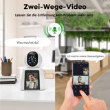 1 x RAW Customer Returns DIDseth indoor surveillance camera with 2.8 inch screen, 2K 3MP camera surveillance indoor, 360 degree WiFi camera two-way video, dog camera pet camera with app, one-touch call white  - RRP €52.12