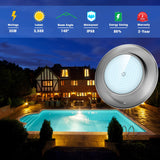 1 x RAW Customer Returns LyLmLe Resin Filled LED Pool Light, 35W 316L Stainless Steel Pool Lamp Submersible Surface Lighting Extra Flat, 3500lm, 140 Angle, IP68 Waterproof, 12V AC DC, 6000K Cool White - RRP €99.99