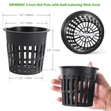 1 x RAW Customer Returns ORIMERC 20pcs 4 Mesh Pots with 9m Hydroponic Wick Self Watering Wick for Aquaponics Bucket Insert Orchid Kratky Vegetable Garden Growing Net Baskets Slotted Mesh Wide Rim - RRP €13.99