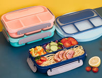 1 x RAW Customer Returns Meider lunch box with 4 compartments, the bento box contains a spoon, robust and leak-proof, BPA-free lunch box, snack box for school and picnic snack box pink  - RRP €7.04