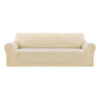 1 x RAW Customer Returns Deconovo 1 Piece Sofa Cover Comfortable Bedroom Living Room Stretchable 3 Seater Light Green - RRP €27.34