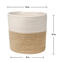 1 x RAW Customer Returns Briful 25CMx25CM Woven Cotton Rope Plant Basket Flower Pot Braided Planter Basket for Planters, Small Plants, Flower Pot, Crafts, Toys, Home D cor - RRP €23.18