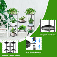 1 x RAW Customer Returns VeyFolzin.st Plant Stand Metal Flower Stand Plant Shelf Flower Shelf Indoor Outdoor Flower Stairs Indoor Plant Stand Shelf for Garden Balcony Living Room 8 Tiers  - RRP €59.99