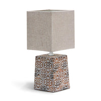 1 x RAW Customer Returns Aigostar table lamp made of ceramic E14 table lamp vintage lamp for bedside table side table bedside lamp fabric shade retro funny - RRP €24.0