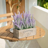 2 x Brand New velener Artificial Flower Potted Lavender Plant for Home Decor Wooden Tray, 14 Long  - RRP €59.98