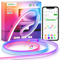 1 x RAW Customer Returns VOCOlinc Neon LED Strip 3m, RGBIC strip works with Apple HomeKit, Alexa and Google, with app control, DIY function, music sync, light strip for bedroom, living room, wall decoration - RRP €80.66