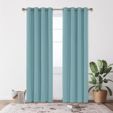 1 x RAW Customer Returns Deconovo blackout curtain, eyelet curtains, cold protection, bedroom curtain, opaque winter, 175 x 140 cm height x width , sky blue, set of 2 - RRP €31.25