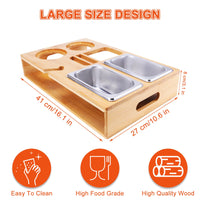 2 x RAW Customer Returns ShnminEU Couchbar Snackbox, Sofa Organizer on the Side Table Coffee Table with 2X Snack Bowl and Bottle Holder with Couch Bar with Cup Holder - Snackbox Couch Organizer Sofa Storage Tray - RRP €40.32