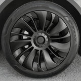 1 x RAW Customer Returns KAVANIC Suitable for Tesla Model Y Wheel Cover, 19 Inch Hub Cap, Matte Black, Supports Logo Symmetry Design 4pcs , Cyclone Style, 2020-2023 Model Y Gemini Replacement Wheel Cover - RRP €239.99