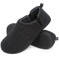 1 x RAW Customer Returns Snug Leaves Men s Fuzzy Wool Felt Memory Foam Slippers Anti-Slip Warm Faux Sherpa Slippers with Dual Side Elastic Gores Gray,44-45 EU - RRP €26.99