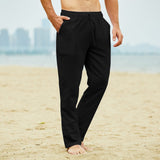 1 x RAW Customer Returns Lanckeli Men s Linen Pants Summer Drawstring Beach Yoga Pants, Loose and Lightweight Casual Long Trousers. - RRP €28.51