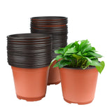 1 x RAW Customer Returns KINGLAKE 50pcs 15CM plant pots plant pots cultivation small flower pot plastic round cultivation pots plastic pots plants for seeds juicy flowers, brick red - RRP €17.99