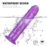 1 x Brand New Realistic Dildo,Liquid Silicone Lifelike Huge Penis with Strong Suction Cup for Hands-Free Play,Flexible Cock with Curved Shaft and Balls for Vaginal G-spot and Anal Play Purple, 8.3 inches  - RRP €26.4