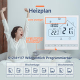 1 x RAW Customer Returns Beok Thermostat Heating Digital Programmable Thermostats Underfloor Heating Room Thermostat For Water Underfloor Heating Temperature Controller Wall Thermostat 230V 3A TOL47-WP - RRP €28.42