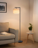 1 x RAW Customer Returns EDISHINE floor lamp living room 160cm, arc lamp modern with beige adjustable linen lampshade, LED E27 light bulb included, black reading lamp floor lamp for bedroom, children s room - RRP €62.26