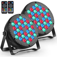 1 x RAW Customer Returns Party light, LED spotlight RGB DJ light party lighting LED Par stage light with DMX interface and remote control, set of 2 - RRP €53.99