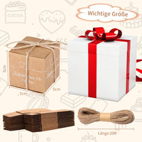 1 x RAW Customer Returns Pack of 50 gift boxes, chocolate boxes, kraft paper boxes, nice that you are there, boxes, small 5 x 5 x 5 cm, empty gift boxes with 2 jute cords for baptism, Christmas, sweets, DIY - RRP €12.79