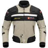 1 x RAW Customer Returns BORLENI Motorcycle Jacket Men Winter Motorcycle Jacket Textile Jacket Windproof with Removable Liner Protectors Protector Jacket Scooter Biker Touring All Weather Women Brown XXL - RRP €99.99