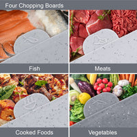 1 x RAW Customer Returns Blackmoor Set of 4 Kitchen Chopping Boards Index Style for the Preparation of Vegetables, Meat, Fish and Pre-cooked Foods Non-slip with Elegant Gray Marble Effect Finish Dishwasher Safe - RRP €17.99