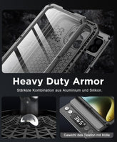 1 x RAW Customer Returns Beeasy for iPhone 15 Pro Max Case Waterproof Outdoor Shockproof Metal Protective Case, Military 360 Degree Armor Case Dustproof with Screen Protector Robust Hardcase Heavy Duty Cell Phone Case 6.7 , Black - RRP €34.2