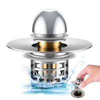 97 x Brand New Sink plug drain strainer drain fitting plug drain plug wash basin, brass bounce core push-type drain plug, universal sink stopper replacement for bathroom with anti-clogging filter 29-47mm  - RRP €1978.8