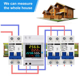 1 x RAW Customer Returns Electricity meter DIN rail AC meter Digital energy meter Multifunction current meter 6 in 1 AC40-300V 100A AC meter KWh meter, ammeter voltmeter Din, closed type CT - RRP €23.28