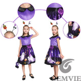 1 x RAW Customer Returns Gemive Scary Dress Purple Printed Halloween Costumes Fancy Dress Carnival M - RRP €19.2