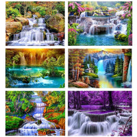 10 x RAW Customer Returns Diamond Painting Diamond Pictures Adults 5d Landscape Full Set Daiments Diy Painting Rhinestone Dimontpainting Diamontpating Complete Beginner Art Embroidery 30x40 6pcs Colorful Waterfall Nature - RRP €221.8