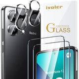 1 x RAW Customer Returns ivoler 2 2 pieces protective glass for Xiaomi Redmi Note 13 4G not for Redmi Note 13 5G , 2 pieces protective film with 2 pieces camera protection, 9H hardness, HD clear, anti-scratch, anti-bubbles - RRP €7.95