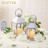 1 x RAW Customer Returns NUPTIO Lanterns for Candles Grave Lantern Outdoor 35cm Metal Cemetery Candle Lantern Lantern Silver Urn Grave Weatherproof Lantern Outdoor Large Garden Indoor Garden Lantern Grave Hanging Gift - RRP €40.32