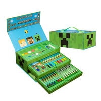 1 x RAW Customer Returns Minecraft Painting Suitcase for Children with Crayons and Colored Pencils 40 Pcs - RRP €21.23